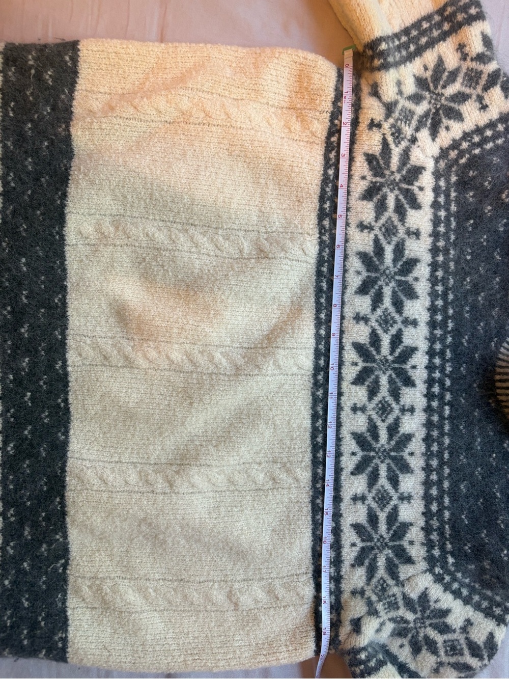 Vintage Lord & Taylor M Lambswool Angora Fair Isle Mock Neck Sweater UK - Picture 6 of 10
